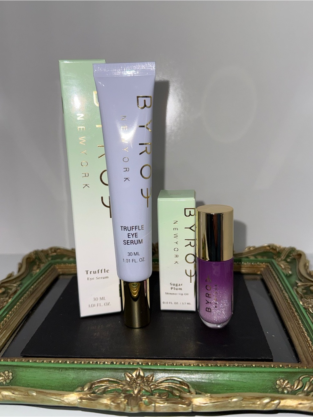 BYROE Purple Truffle Eye Serum and Sugar Plum Lip Oil